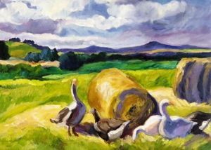 "Geese in Landscape"