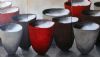 "Red Quartz Lava Pots Triptych"