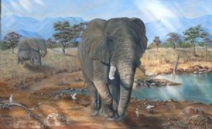 "Elephant Strolling Along"