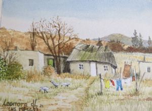 "Miniature- Washday in an African Village"