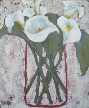 "Lillies 2 on white background"