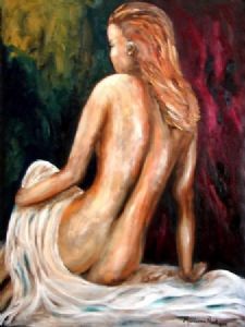 "Nude on white"