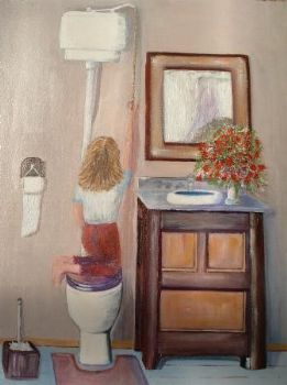 "Bathroom Scene with Little Girl"