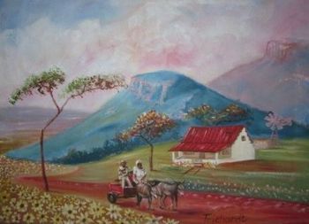 "Farm With Donkey Cart"