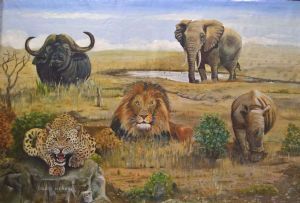Louise Henning - Big Five of South Africa | Animals & Wildlife Art Modern  Art