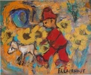 "Man with Donkey Alice Art"