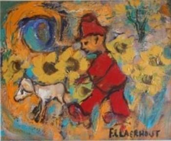 "Man with Donkey Alice Art"
