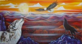 "Wolves and eagle"