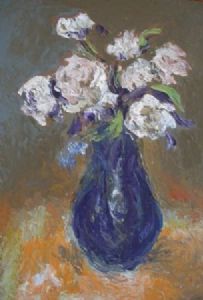 "Blue Vase with Flowers"