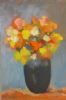 "Blue bowl with flowers"