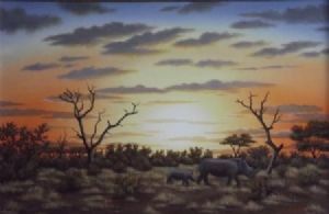 "Rhino Sunset"