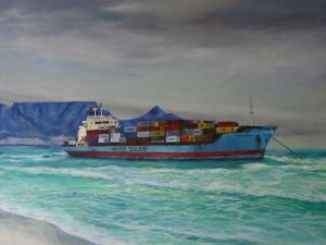"Sealand Express beached at Milnerton"