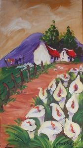 "Playing Between Arum Lilies"