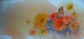 "Butterfly on the Daisies"