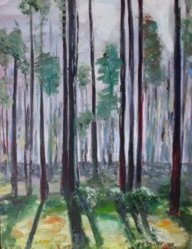 "Trees with Sun From Behind"