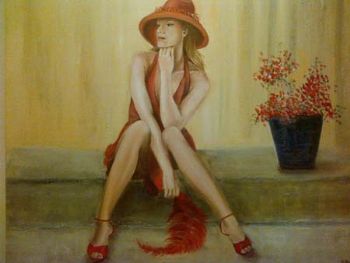 "Red Woman Feather"