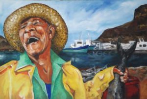 "Fisherman at Hout Bay Harbour"