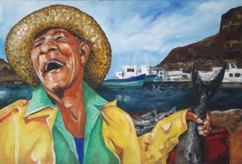 "Fisherman at Hout Bay Harbour"