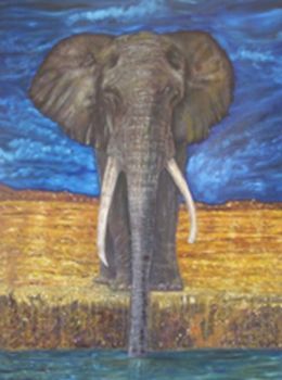 "Elephant at a Watering Hole"