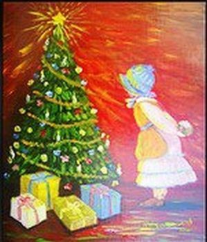 "Little Girl at Christmas Tree"
