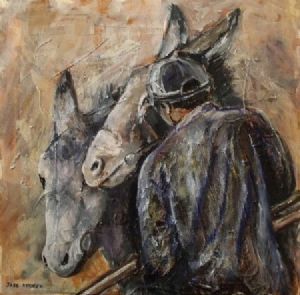 "Donkeys and Keeper"