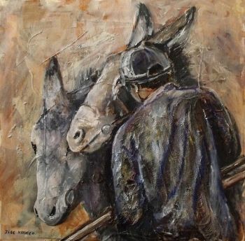 "Donkeys and Keeper"