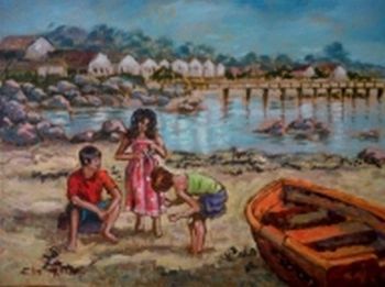 "Midwest Children on Beach"