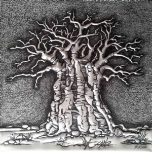 "Old Baobab Tree in Metal 1/1"