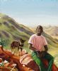 "Fluorite Miner and Dog"