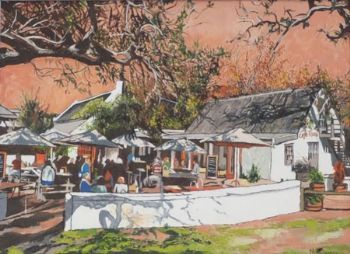 "Cafe Roux - Pair - Painting 1"