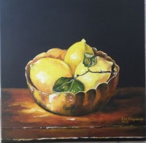 "Lemons in Copper Bowl"