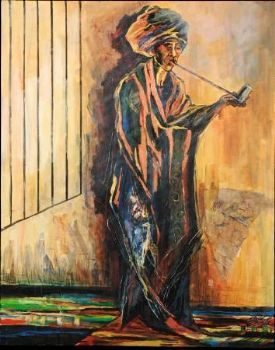 "Xhosa Woman smoking pipe"