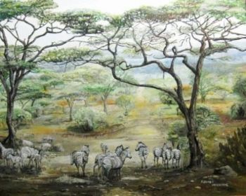 "Zebras of the African Bush"