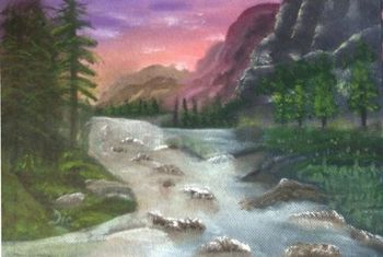 "Sunset over Mountains"