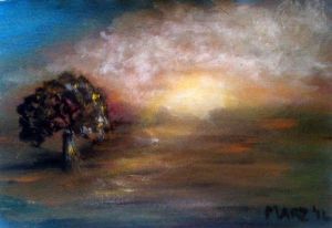 "Stormy Sunset - Tree Miniature 2"
