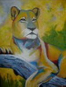 "Lioness in a Tree"
