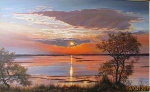 "Sunset on the Chobe River in Botswana"