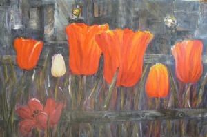 "Courtyard Tulips 1"
