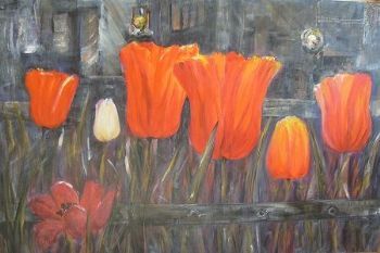 "Courtyard Tulips 1"