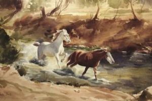 "Horses Dashing Through the River"