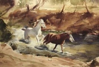 "Horses Dashing Through the River"