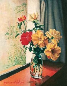 "Roses in a Window Sill"
