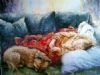 "Sleeping Girl with Dog"