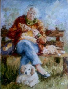 "Lady Knitting"