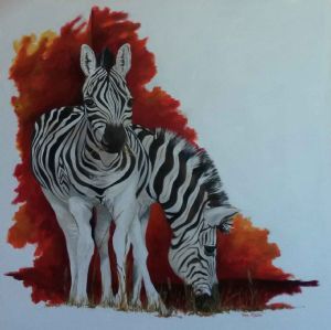 "Grazing Zebras"