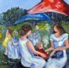 "Moms and Tots in the Tea Garden"