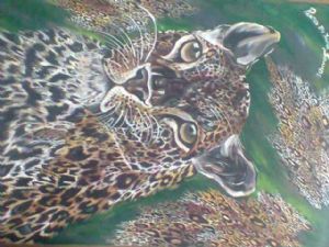 "Leopard Painting Waiting for Her Lover"