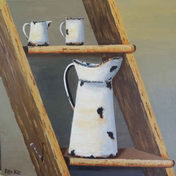 "Old Jug on Ladder "