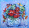 "Nasturtiums in a Glass Bottle"