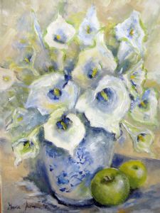 "Arum Lilies and Apples"
